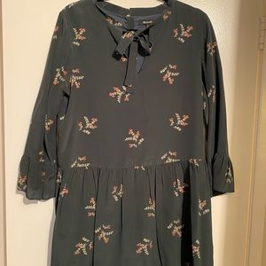 Madewell Green Quarter Sleeve Dress